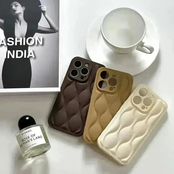 Curly Wave Leather Phone Case (For iPhones) - Bear Hugs