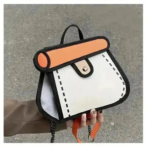 Cute 2D Cartoon Graphic Messenger Bag - Bear Hugs