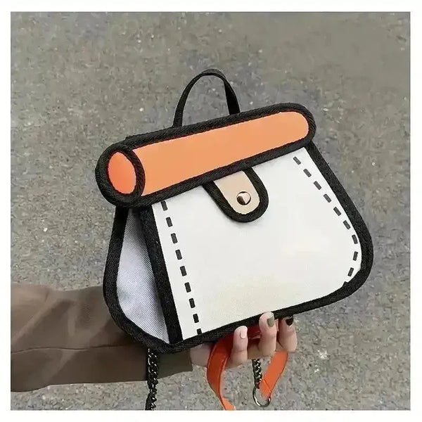 Cute 2D Cartoon Graphic Messenger Bag - Bear Hugs