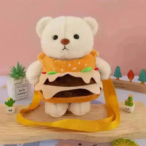 Cute Bear Hamburger Plush Bag (25 cm) - Bear Hugs