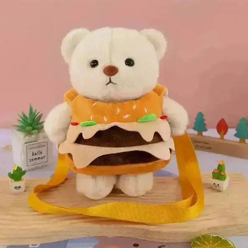 Cute Bear Hamburger Plush Bag (25 cm) - Bear Hugs