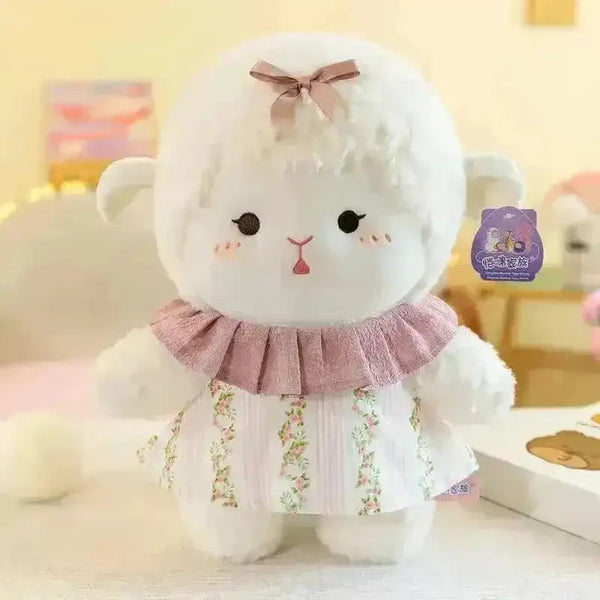 Cute Bow Frock Sheep Plushie - Bear Hugs