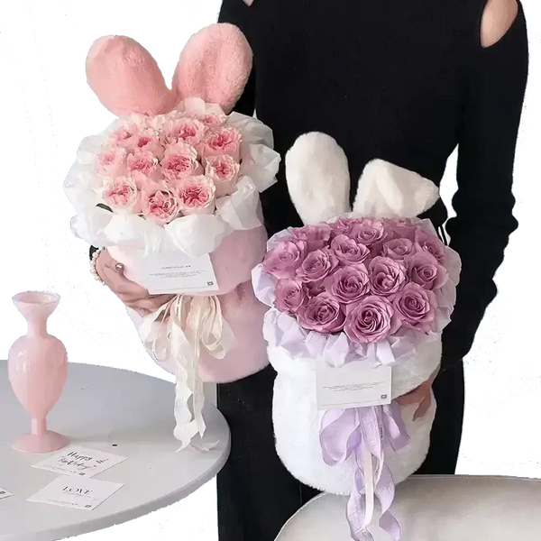 Cute Bunny Ears Plush Bouquet - Bear Hugs
