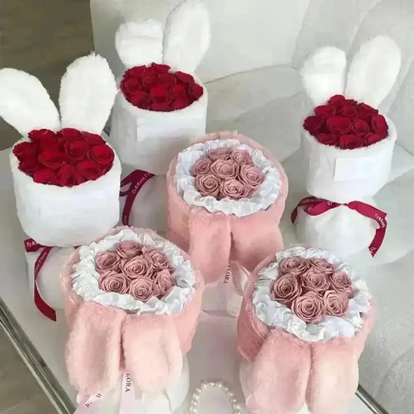 Cute Bunny Ears Plush Bouquet - Bear Hugs