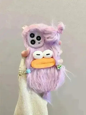 Cute Cartoon Plush Sausage Mouth Phone Case (For iPhones) - Bear Hugs