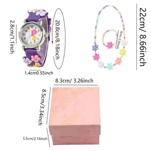 Cute Floral Round Kids Watch - Bear Hugs
