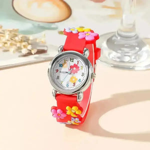 Cute Floral Round Kids Watch - Bear Hugs