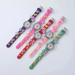 Cute Floral Round Kids Watch - Bear Hugs