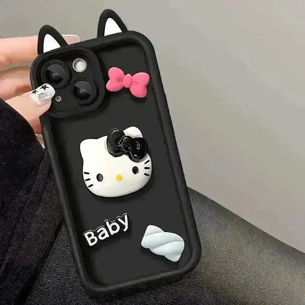Cute Hello Kitty TPU Phone Case (For iPhones) - Bear Hugs