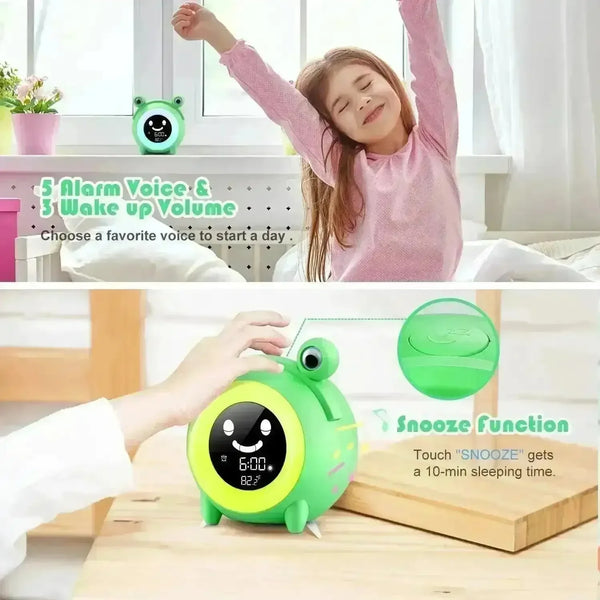 Cute Kids Animal Style Night Light Alarm Clock - Bear Hugs