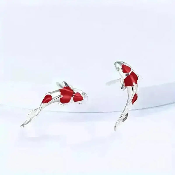 Cute Lucky Koi Fish Stud Earrings - Bear Hugs