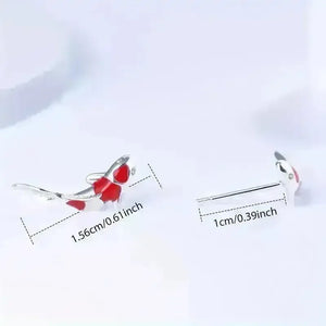 Cute Lucky Koi Fish Stud Earrings - Bear Hugs
