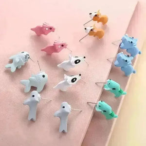 Cute Mini Animals Cartoon Clip Earring Set - Bear Hugs