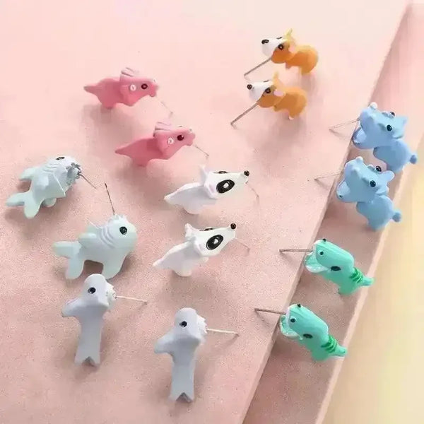Cute Mini Animals Cartoon Clip Earring Set - Bear Hugs