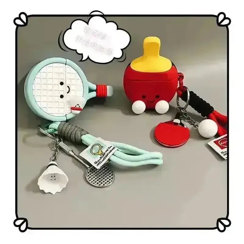 Cute Racquet Novelty Case (For Airpods) - Bear Hugs