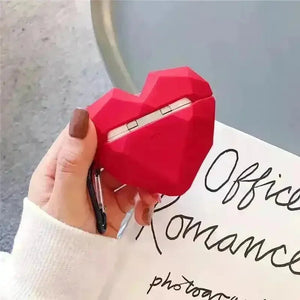 Cute Red Heart Shaped Case (For Airpods) - Bear Hugs