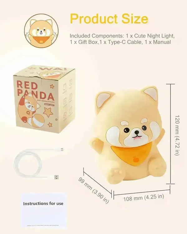 Cute Red Panda Night Lamp - Bear Hugs