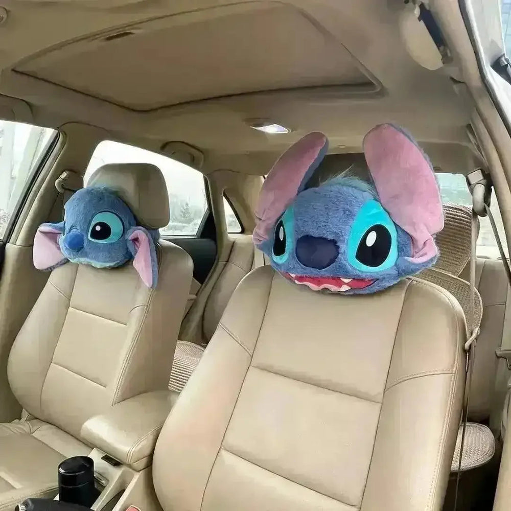 Cute Stitch Car Headrest and Seatbelt Protector - Bear Hugs