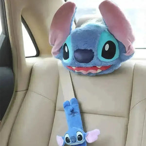 Cute Stitch Car Headrest and Seatbelt Protector - Bear Hugs