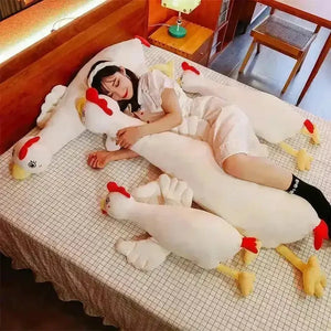 Cute White Chicken Long Pillow - Bear Hugs