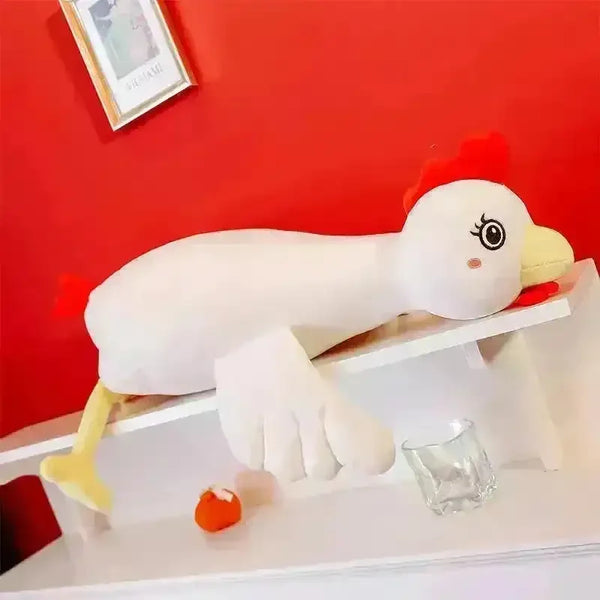 Cute White Chicken Long Pillow - Bear Hugs