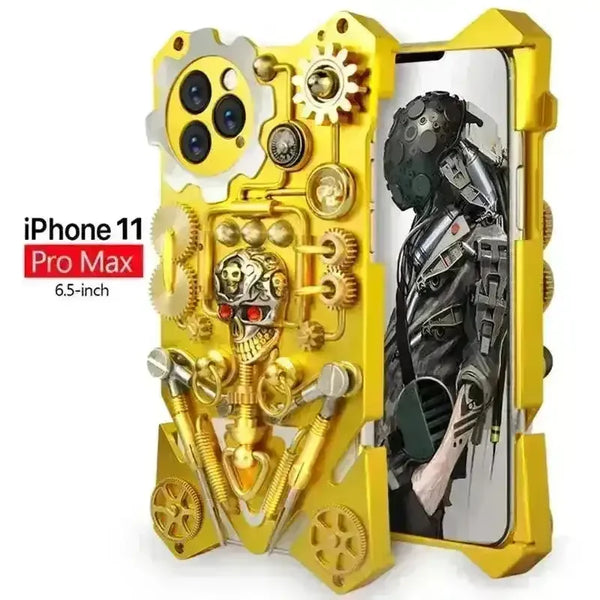 Cyberpunk Skull Mechanical Gear Case (For iPhones) - Bear Hugs