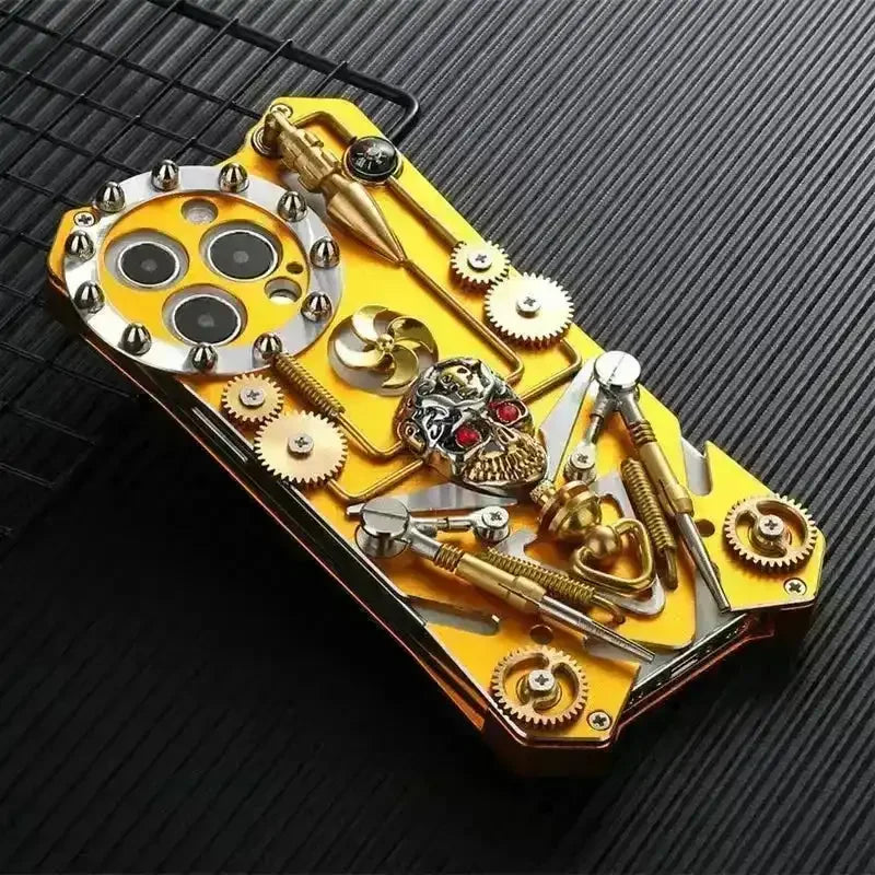 Cyberpunk Skull Mechanical Gear Case (For iPhones) - Bear Hugs