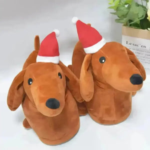Dachsund Puppy Warm Indoor Slippers - Bear Hugs