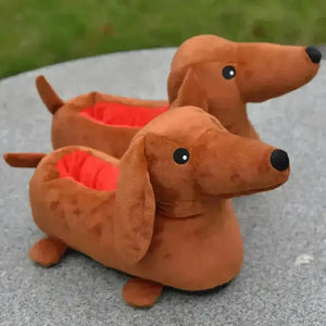 Dachsund Puppy Warm Indoor Slippers - Bear Hugs