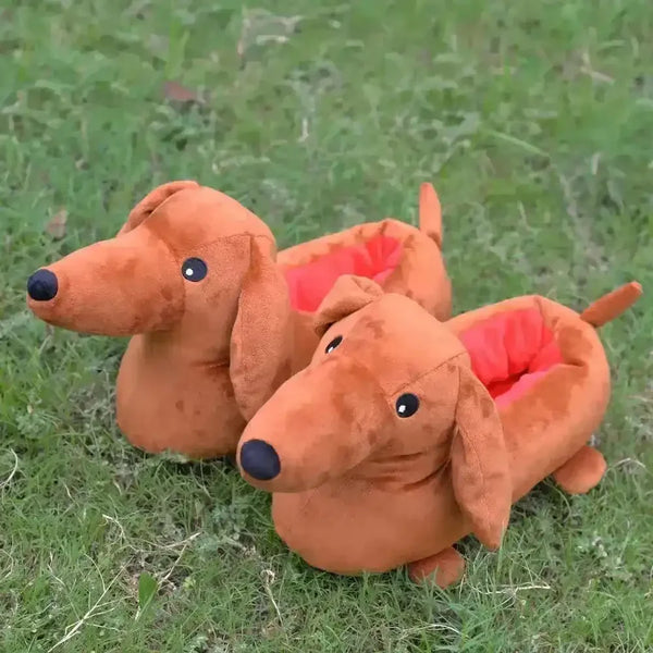 Dachsund Puppy Warm Indoor Slippers - Bear Hugs