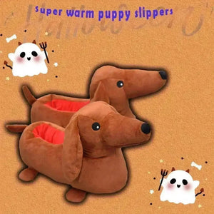 Dachsund Puppy Warm Indoor Slippers - Bear Hugs