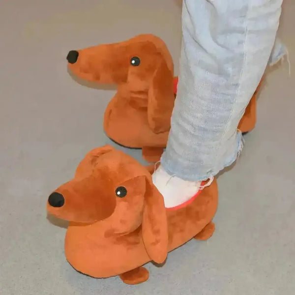 Dachsund Puppy Warm Indoor Slippers - Bear Hugs