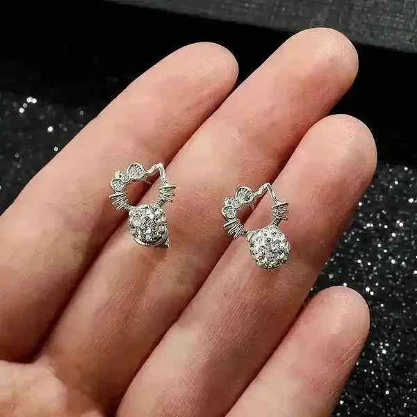 Dazzling Hello Kitty Stud Earrings - Bear Hugs