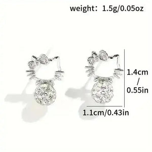 Dazzling Hello Kitty Stud Earrings - Bear Hugs