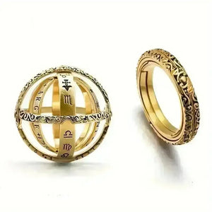 Delicate Rotating Astronomical Sphere Ring - Bear Hugs