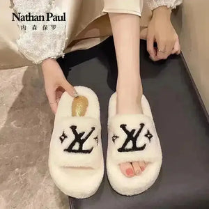 Designer Monogram Plushed Out Slippers - Bear Hugs