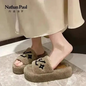 Designer Monogram Plushed Out Slippers - Bear Hugs