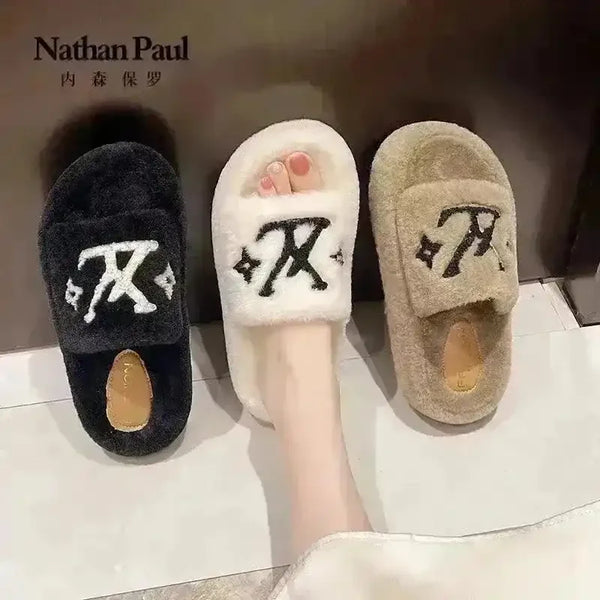 Designer Monogram Plushed Out Slippers - Bear Hugs