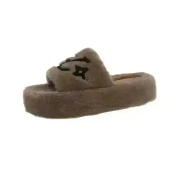 Designer Monogram Plushed Out Slippers - Bear Hugs
