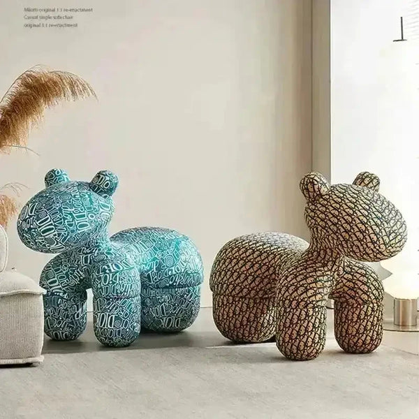 Designer Pony Mini Sofa cum Stool - Bear Hugs