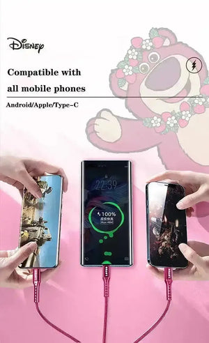 Disney 3-in-1 Fast Charging Data Cable - Bear Hugs