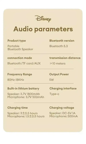 Disney A1S Portable Mic Bluetooth Karaoke System and Speaker - Bear Hugs