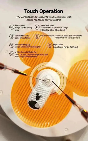 Disney Mickey Minnie TWS Dazzling Earphones - Bear Hugs