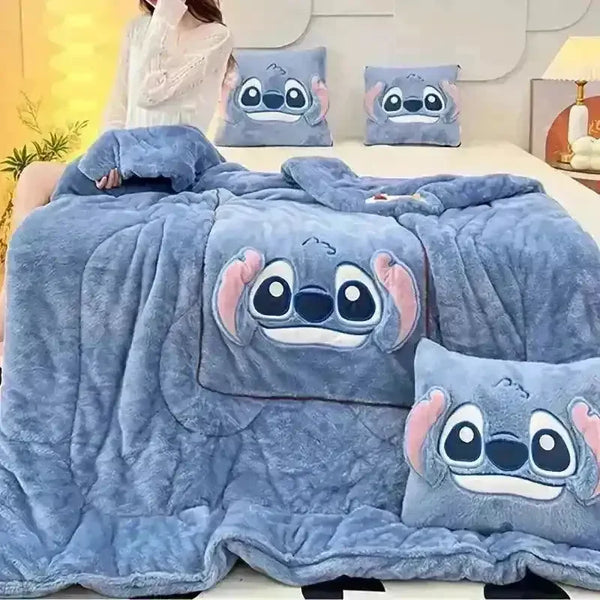 Disney Stitch 2 in 1 Pillow and Blanket Set - Bear Hugs