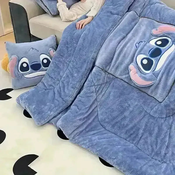 Disney Stitch 2 in 1 Pillow and Blanket Set - Bear Hugs