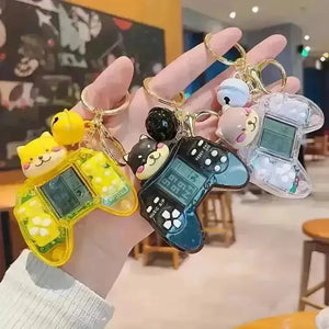 Dog Themed Retro Game Keychain - Bear Hugs
