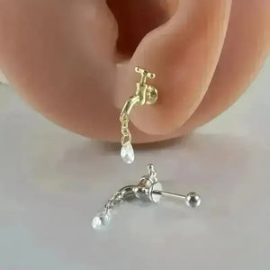 Dripping Faucet Shaped Fancy Stud Earrings - Bear Hugs