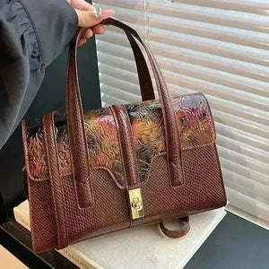 Dual Design Leatherette Handbag - Bear Hugs