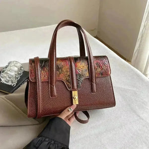 Dual Design Leatherette Handbag - Bear Hugs