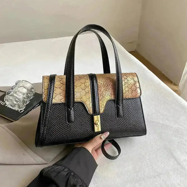 Dual Design Leatherette Handbag - Bear Hugs